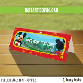 Mickey Mouse Clubhouse Birthday Tent Cards / Place Cards 